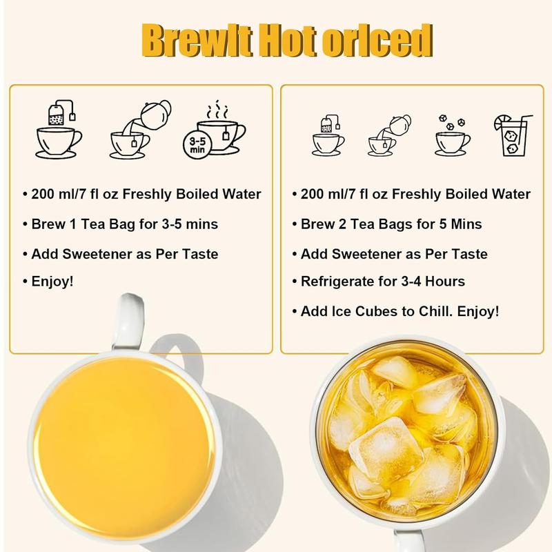 Turmeric Ginger Cinnamon Tea – 120 Bags | 100% Natural Herbal Blend for Wellness & Digestio..