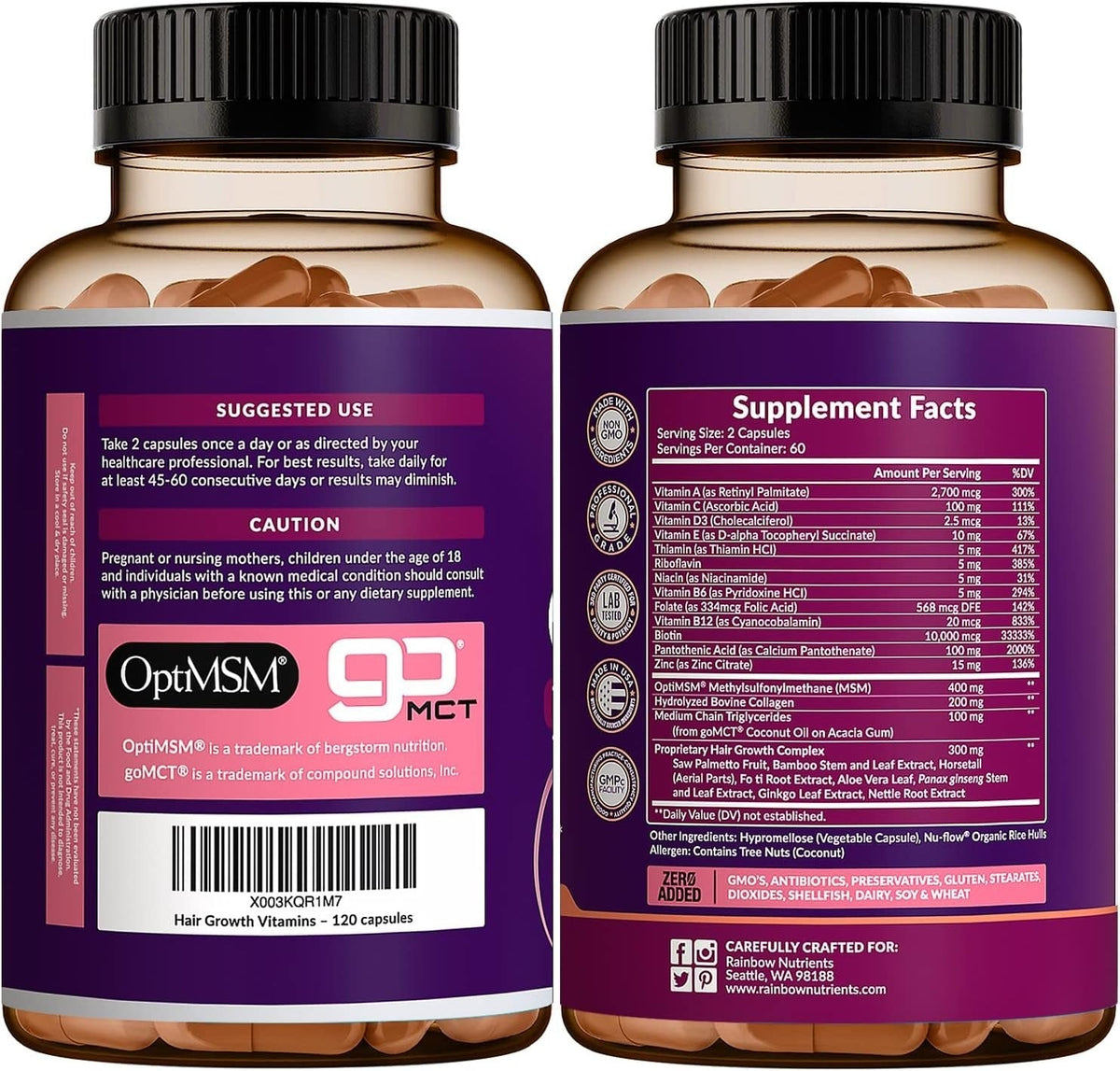 Advanced Hair, Skin & Nails Growth Formula – Doctor-Formulated with Collagen & Biotin for Intrinsic Beauty Support