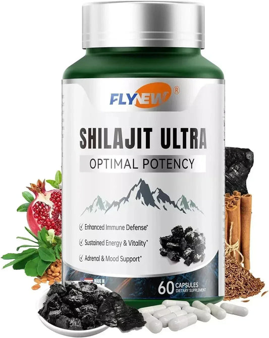 Flynew Shilajit Ultra Optimal Potency, Energy and Immune Support 60 Count